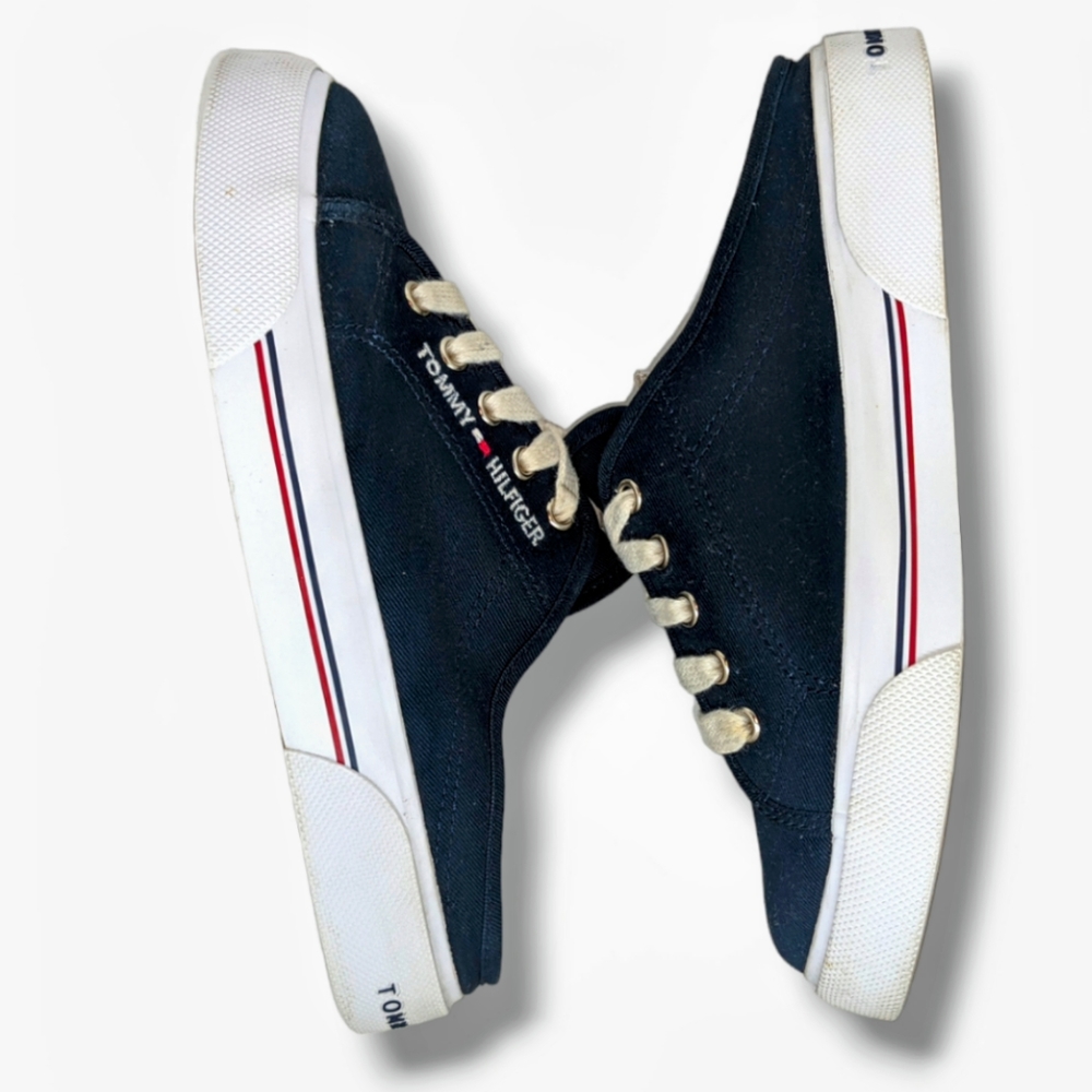 Tommy Hilfiger | Vintage Y2K Navy Blue Slip On Lace Sneaker Mule Women's Size 6 - Picture 5 of 7